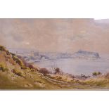 Edward H. Simpson, South Bay from Cliff Tops, signed, watercolour, 43 x 28cm