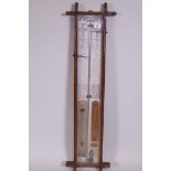 Admiral 'Fitzroy's' barometer, in an oak case, 102cm high