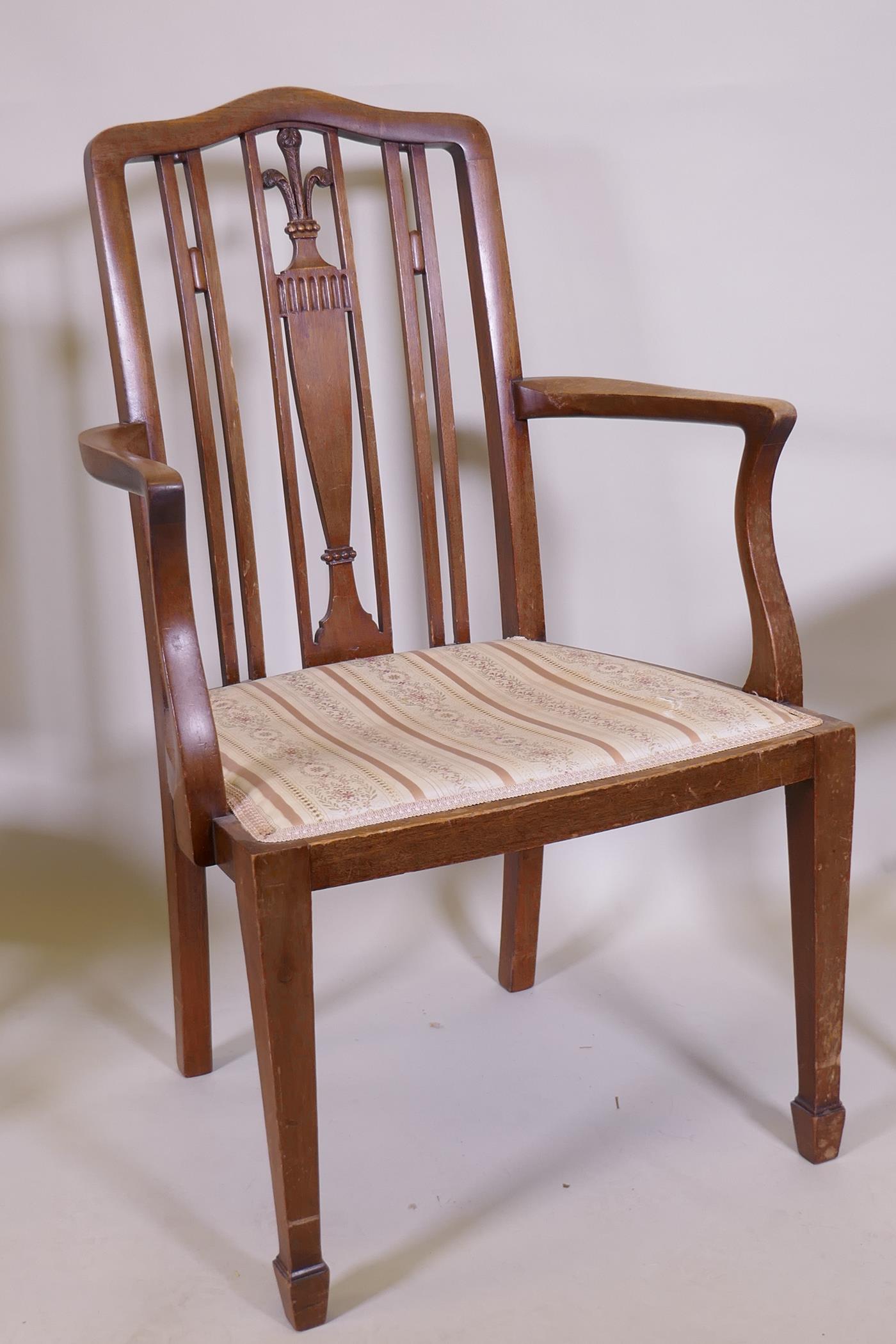 A Victorian mahogany correction chair with studded leatherette seat, a nursing chair and an - Image 4 of 4