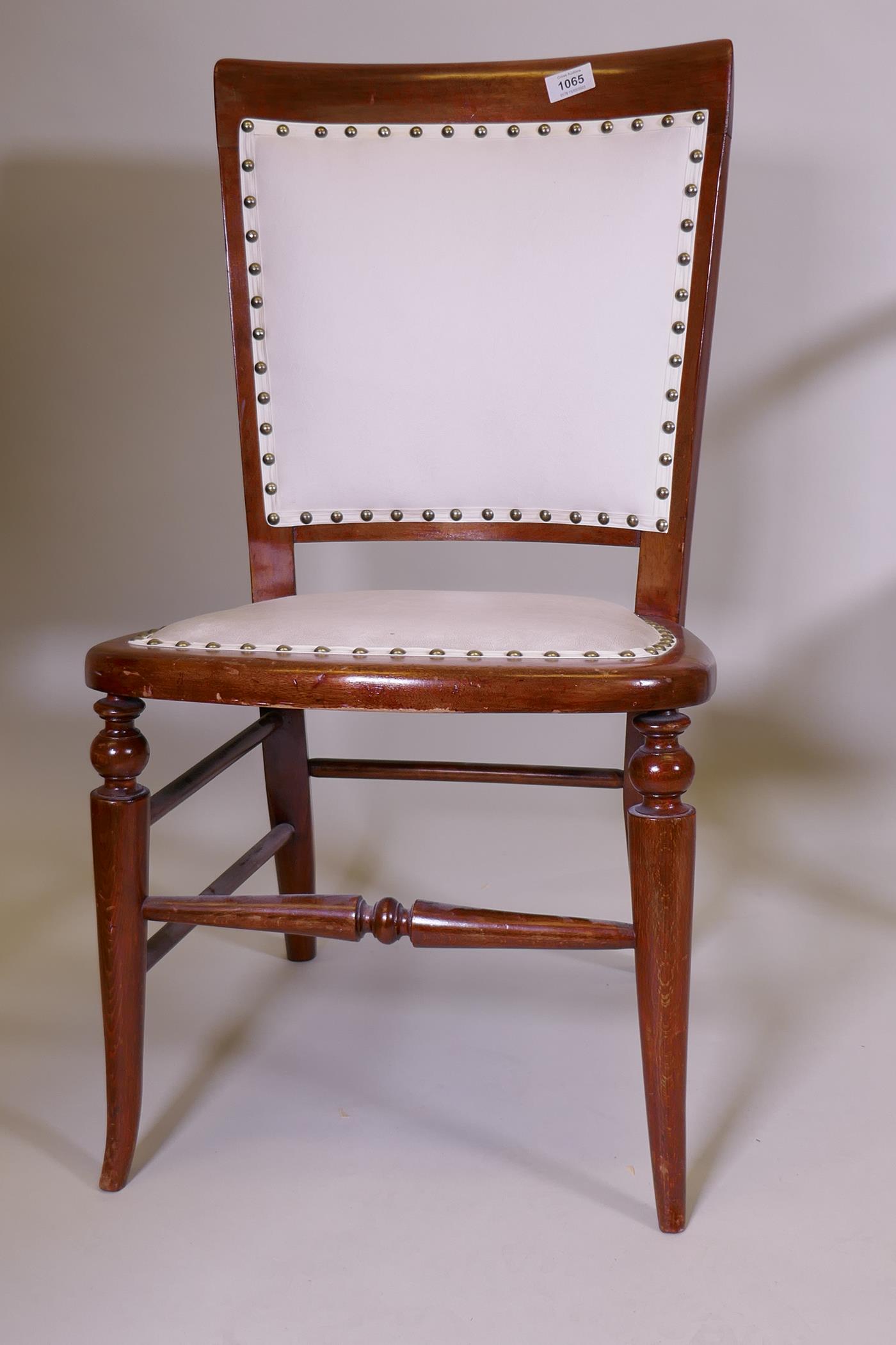 A Victorian mahogany correction chair with studded leatherette seat, a nursing chair and an - Image 3 of 4