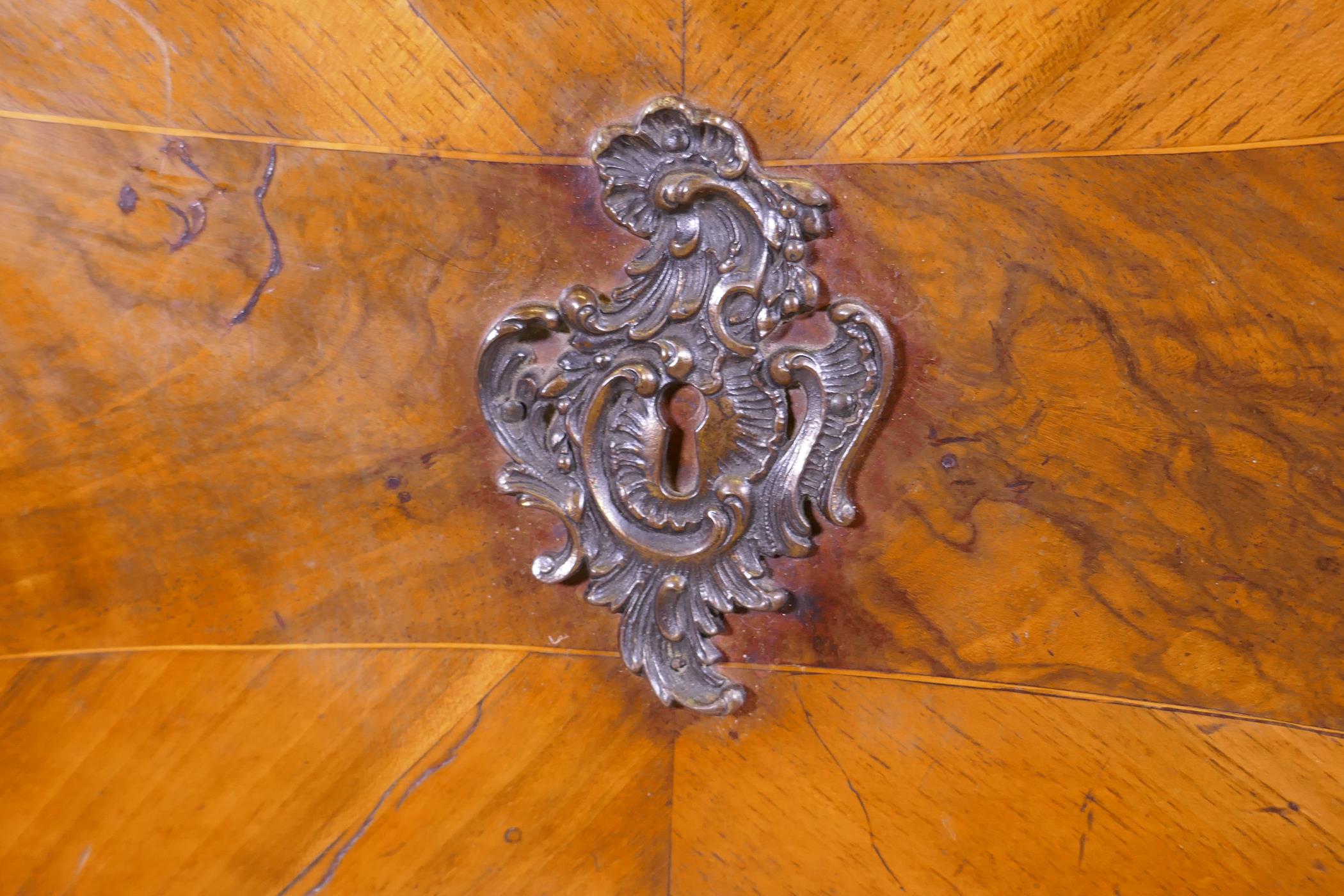 A late C18th/early C19th Maltese serpentine fronted walnut commode with two drawers, raised on a - Image 5 of 13