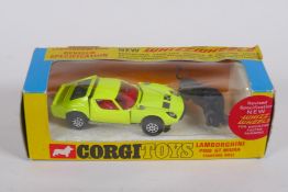 Corgi 342 Lamborghini P400 GT Miura, Fighting Bull, Revised Specification with whizzwheels,