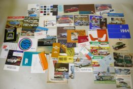 Collection of car dealer's brochures of the 1960s, including price lists, colour charts etc for