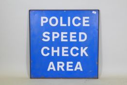 a Police Speed Check metal sign, 77 x 77cm