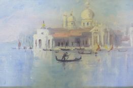 Venetian View, early/mid C20th, oil on canvas board, 23 x 15cm