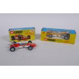 Corgi 158 Lotus Climax F/1 with driver controlled steering, and Corgi 159 Cooper Maserati F/1,