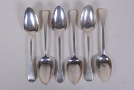 Four Georgian silver serving spoons, two by Phillip Phillips, London 1826, and two by Richard