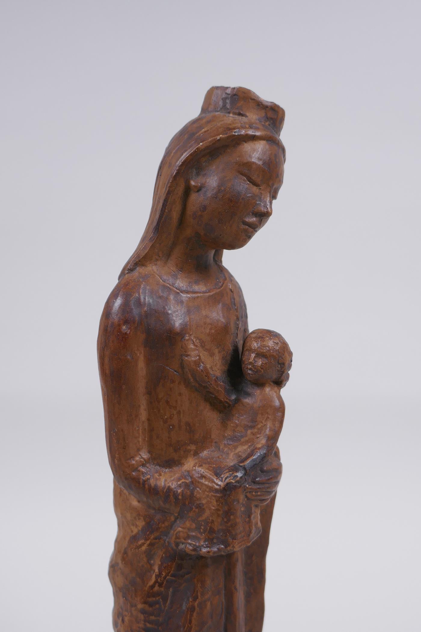 A terracotta figure of Mary and Jesus, 27cm high - Image 2 of 7