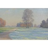 Robert Strand, Frosty Morning, Polesden Lacey, signed and dated '81, oil on canvas, 43 x 35cm