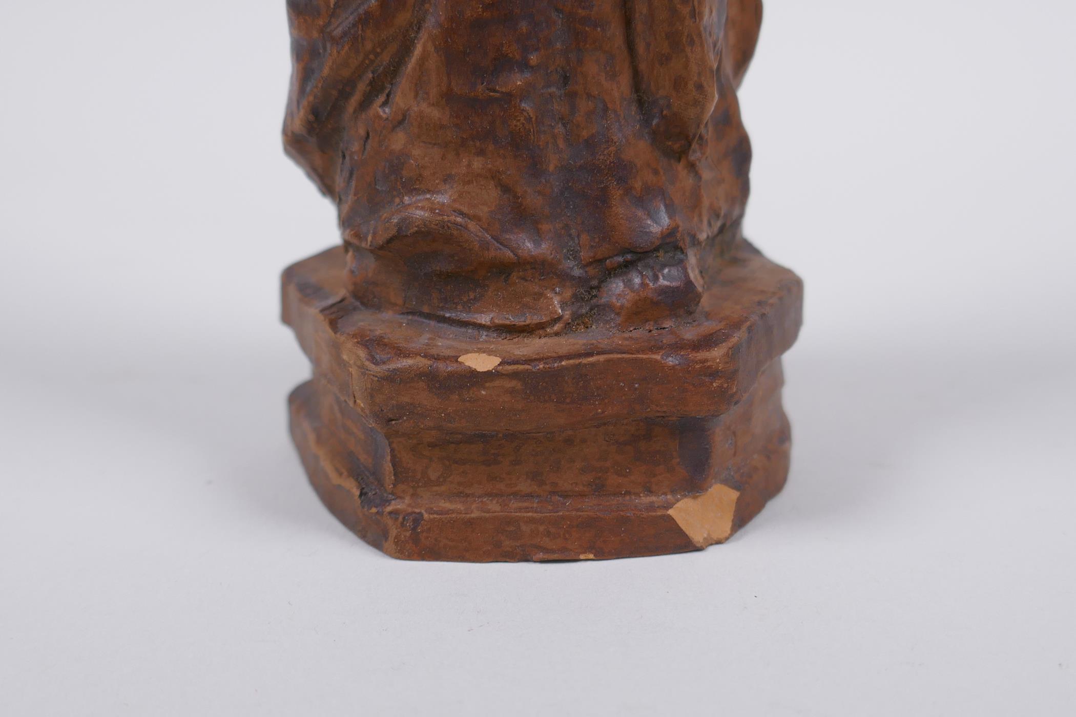 A terracotta figure of Mary and Jesus, 27cm high - Image 6 of 7