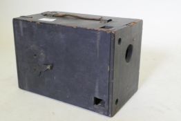 A late C19th MJcKellen infallible hand camera with two lenses, 28 x 16 x 19cm