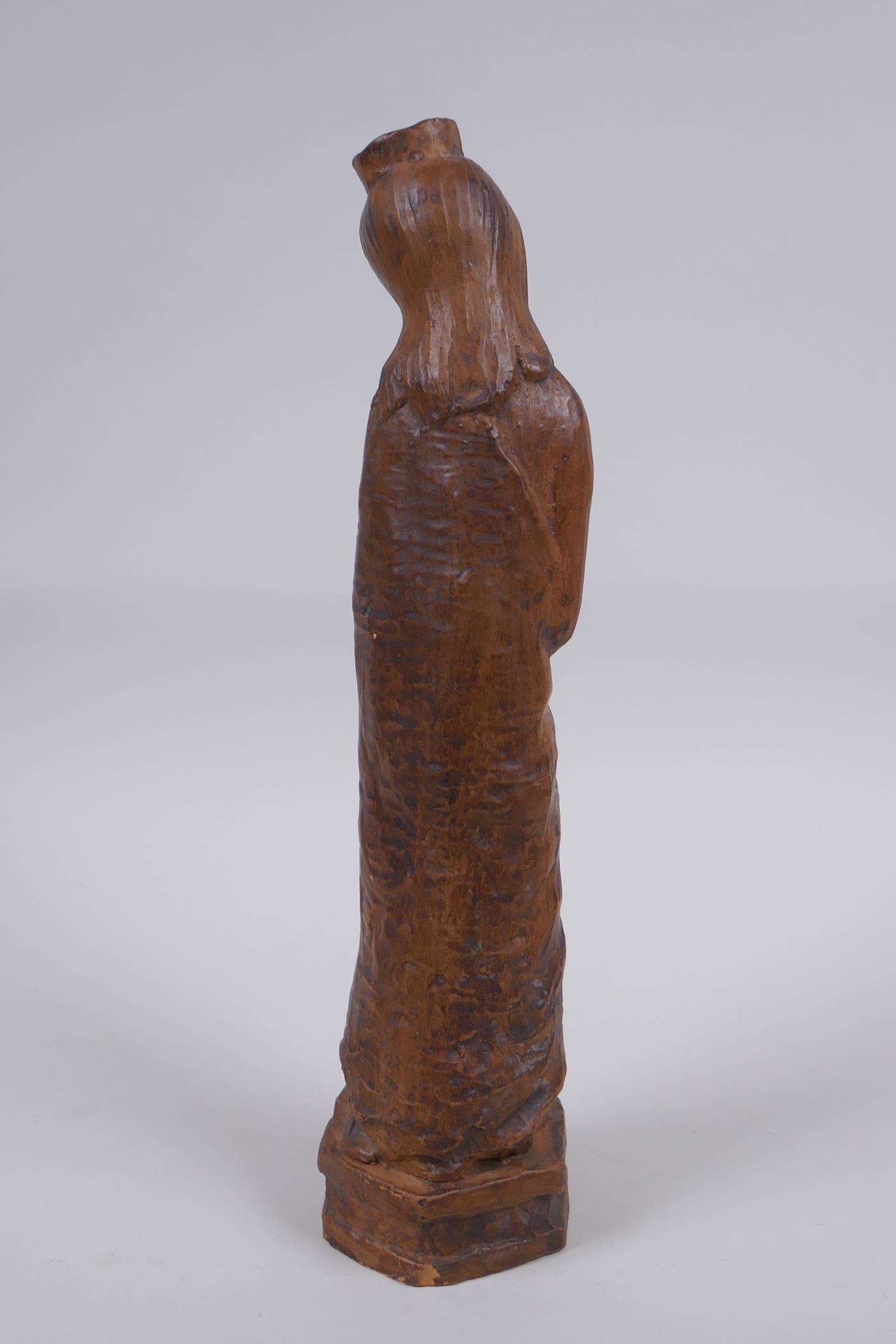 A terracotta figure of Mary and Jesus, 27cm high - Image 5 of 7