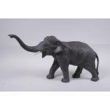 An Austrian style cold painted bronze figure of an elephant, 36cm long, 21cm high