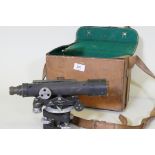 E.R. Watts & Son Ltd, surveyors' theodolite, No 49418, 26cm long, in leather case