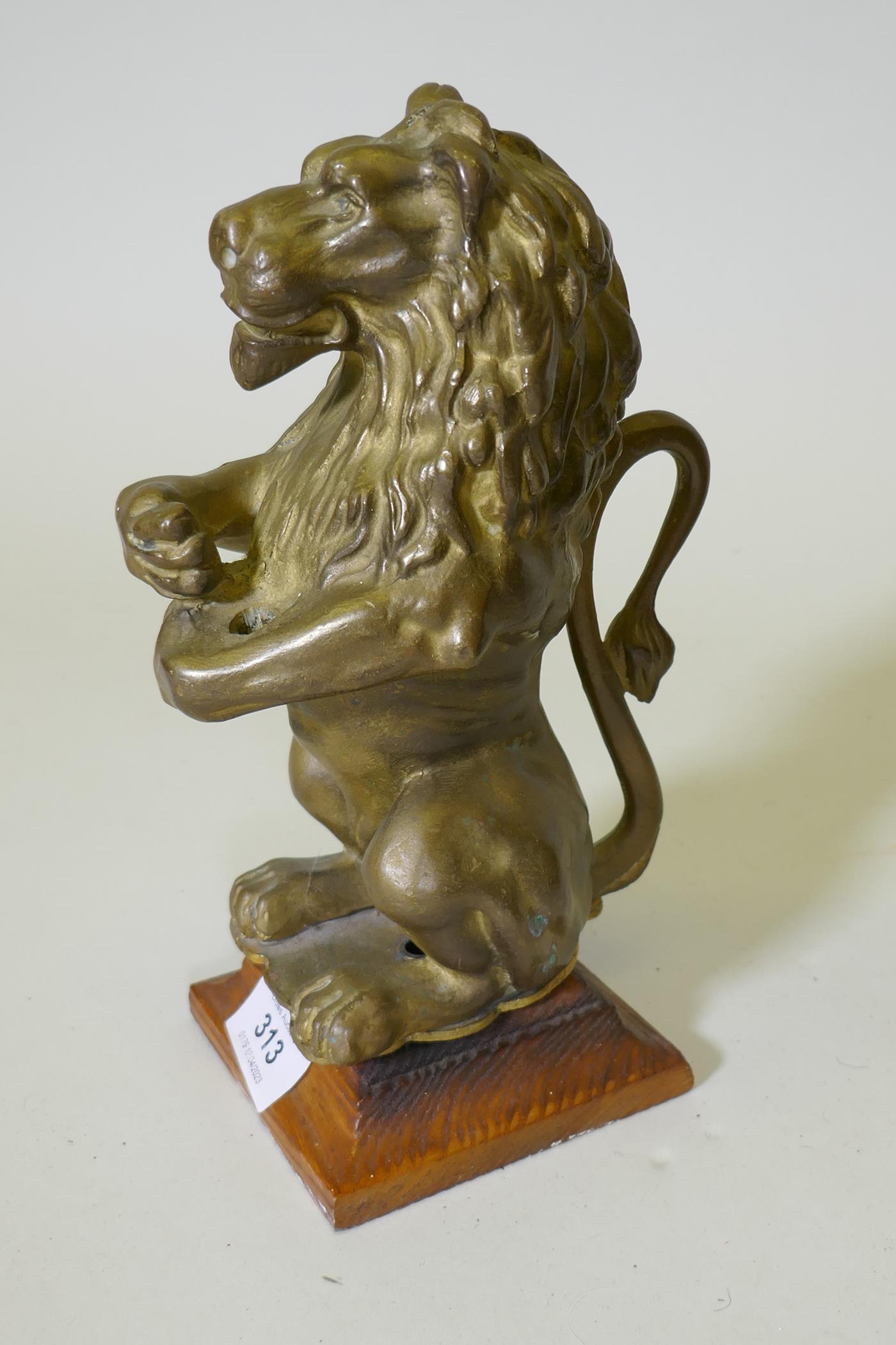 A gilt brass mount figure of a lion, 25cm high - Image 3 of 3