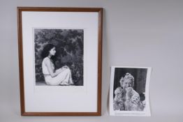 Paul Tanqueray, signed photograph of Dame Peggy Ashcroft, and a later press photograph of Peggy