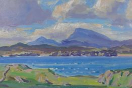 Irish School, landscape, inscribed on label verso 'Muckish Mountain, Co. Donegal, Ireland', oil on