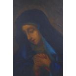 An C18th/C19th portrait of The Madonna at prayer, in the manner of Giovanni Battista Salvi, oil on