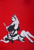 After Banksy, Queen Vic, limited edition copy screen print, 210/500, by the West Country Prince,