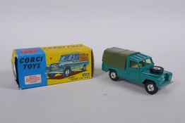 Corgi Toys 438 Land Rover (109" W.B.) with spring suspension and detachable hood, in original box