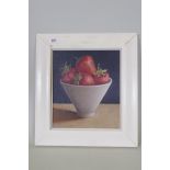 Lisa Smith, Strawberries, still life, inscribed and signed verso, dated 2000, oil on canvas, 27 x
