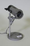 Olympus Trans-illuminator PM LSD microscope lamp on adjustable stand, lacks transformer, 22cm high