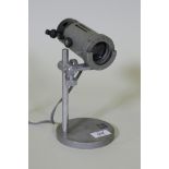 Olympus Trans-illuminator PM LSD microscope lamp on adjustable stand, lacks transformer, 22cm high