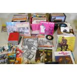 A quantity of records, Jazz, New Orleans, easy listening, LPs and singles from the '60s and '70s