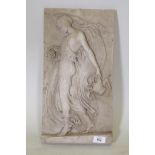 A British Museum replica resin cast plaque depicting a Maenad