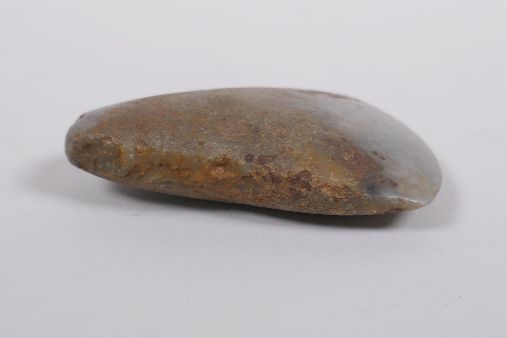 A Neolithic polished hardstone axe head, 8 x 5cm - Image 2 of 5