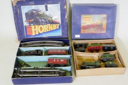 A Hornby O Gauge M1 Goods Set, and a Tank Passenger Set No 41