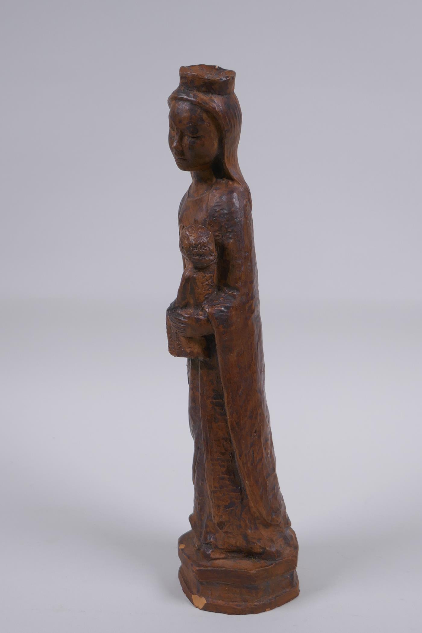 A terracotta figure of Mary and Jesus, 27cm high - Image 4 of 7