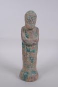 A turquoise crackle glazed terracotta figure of a bearded Persian gentleman, 9cm high