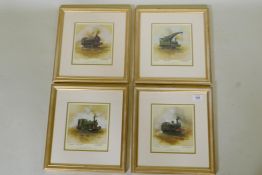 David Shepher, the East Somerset Railway, four prints of locomotives, signed by the artist with a