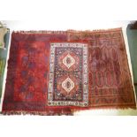Three machine woven rugs with a Persian pattern, 140 x 170cm