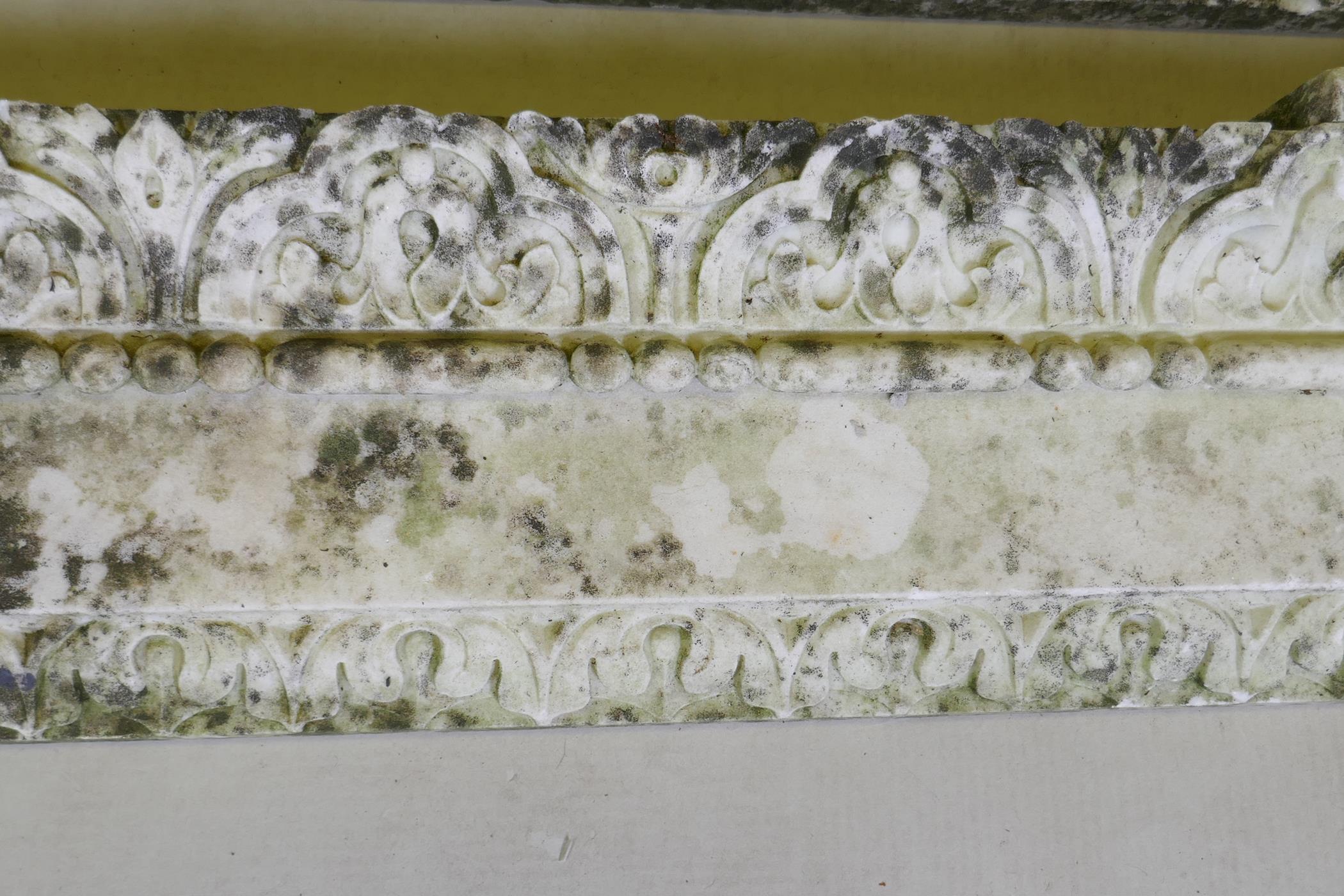 Architectural salvage, three antique marble mouldings, largest, 73cm long x 15cm - Image 3 of 3
