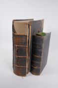 The Holy Bible with commentary by the Rev. Matthew Henry, leather bound with brass mounts, published