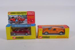 Corgi 388 Mercedes Benz C111, Whizzwheels in original box, a Corgi 341 Mini Marcos GT850, with