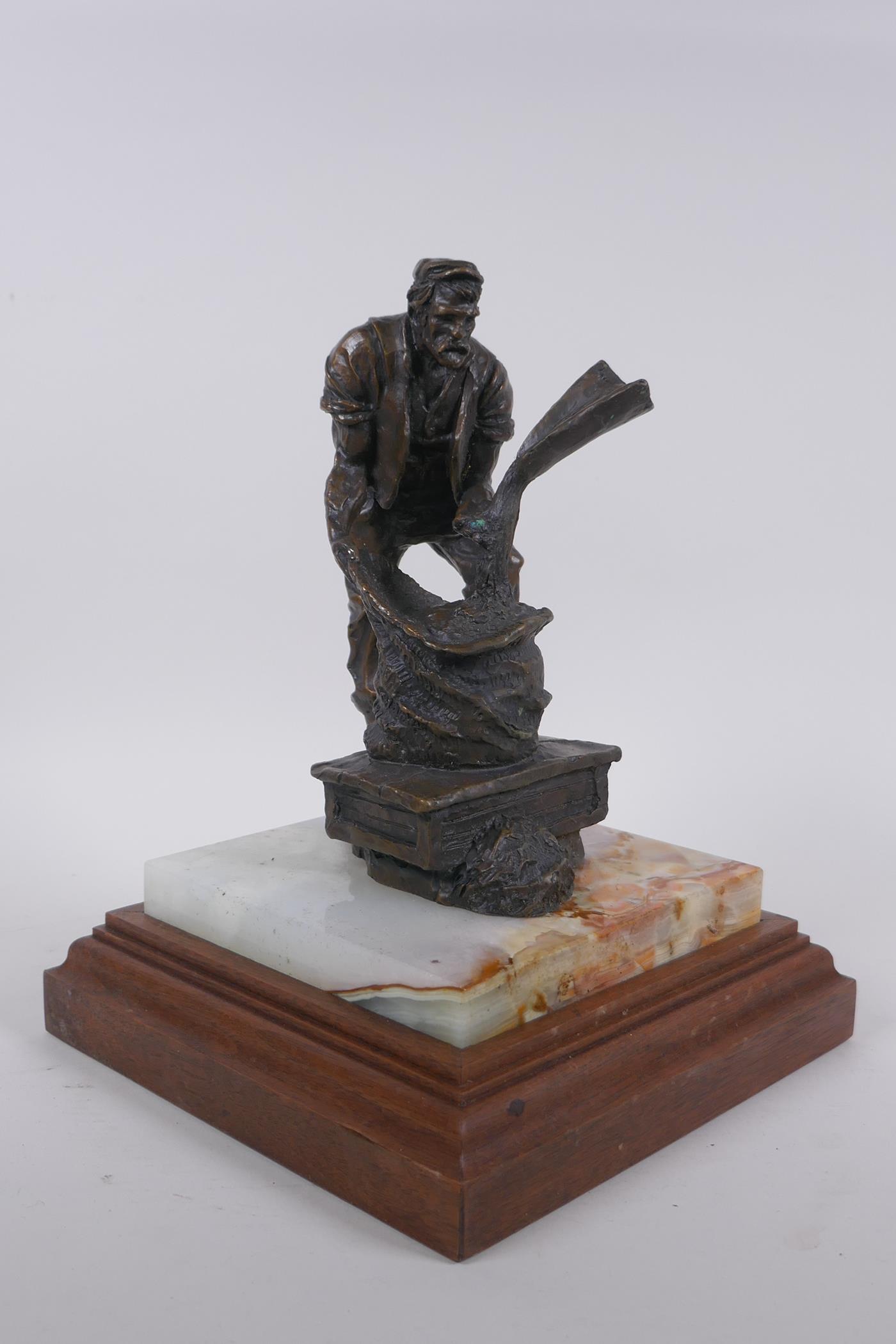 Herb Mignery, (American, b1937), a set of four bronze sculptures of American pioneer tradespeople, - Image 6 of 9
