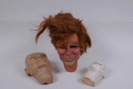 Three puppet heads/maquettes by Phil Eason relating to Gerry Anderson, largest 15cm