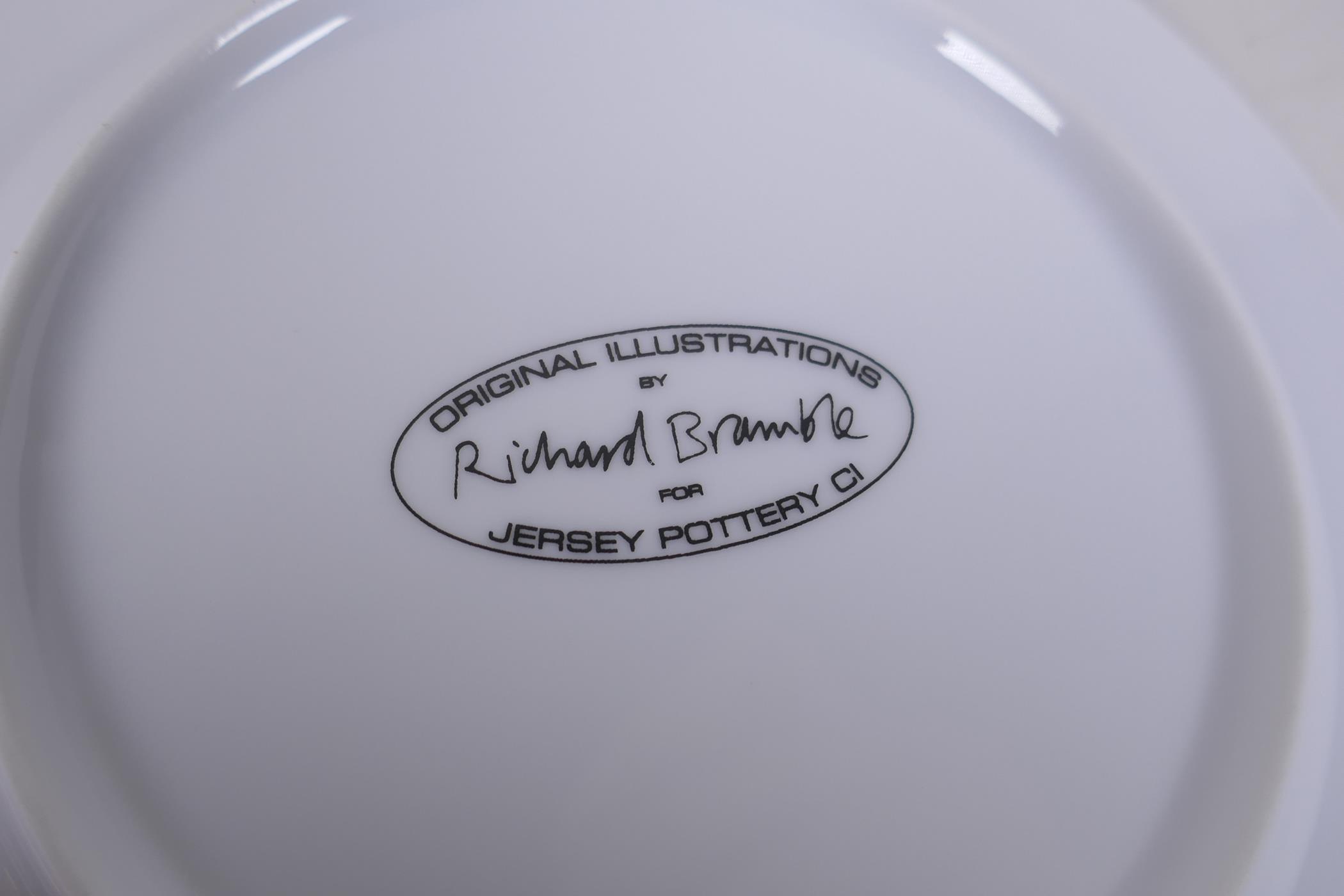 Richard Bramble for Jersey Pottery, four dining plates, three side plates, three bowls and two egg - Image 7 of 9