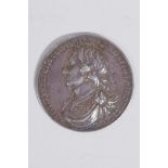 Oliver Cromwell, Lord Protector, cast silver medal, 1653, by Thomas Simon, armoured and draped