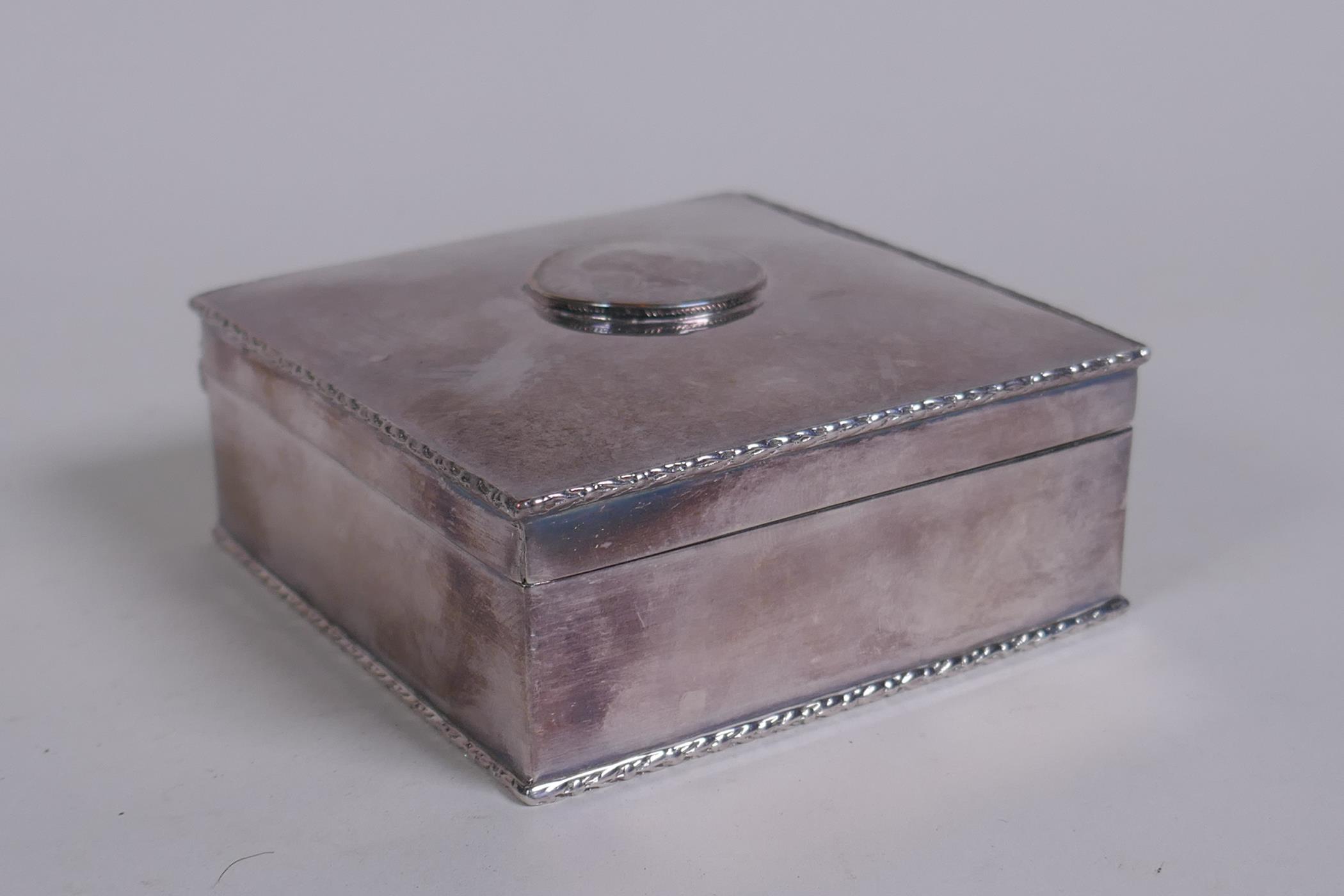 A continental engine turned white metal cigarette case, together with a continental white metal - Image 5 of 7