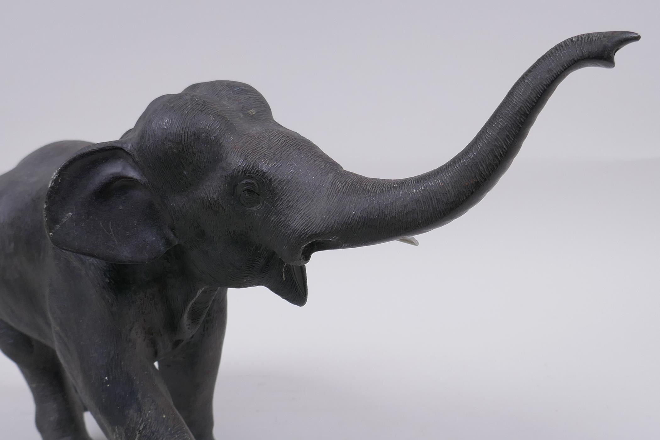 An Austrian style cold painted bronze figure of an elephant, 36cm long, 21cm high - Image 4 of 6