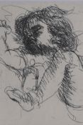 Douglas Portway, portrait of a sleeping child, signed etching, unframed, 50 x 35cm