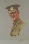 Cecil Cutler, portrait of a military gentleman, signed, mixed media, 53 x 36cm