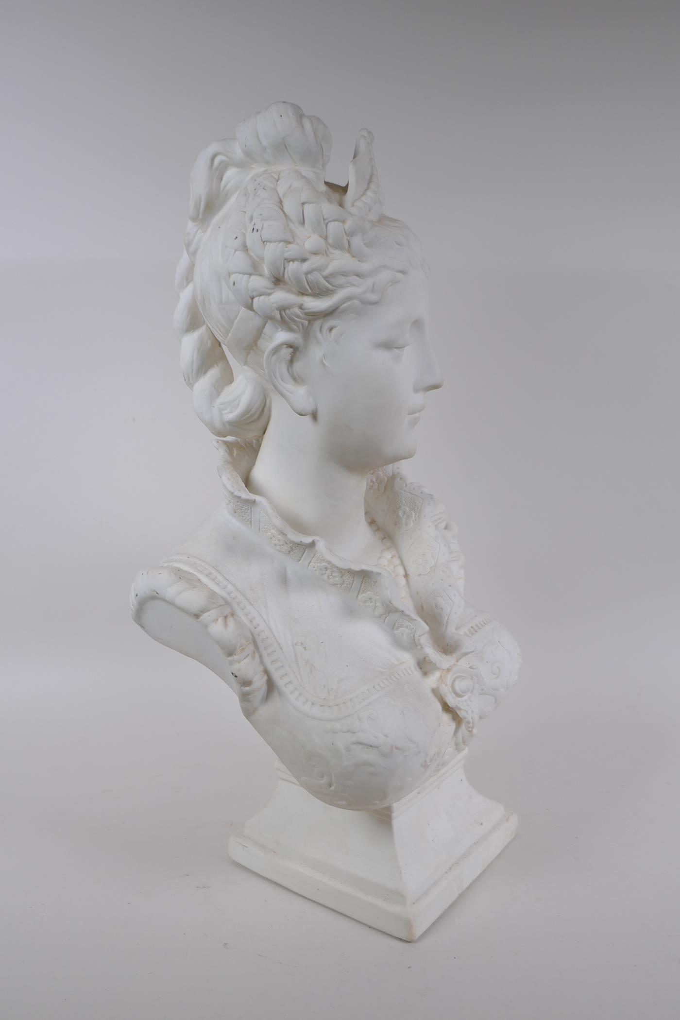 A ceramic bust of Marie Antoinette, 50cm high - Image 3 of 4