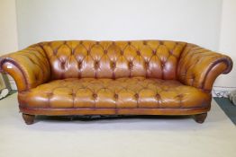 A Tetrad button leather Chesterfield style sofa, 2109cm wide