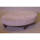 A John Lewis buttoned footstool, 106 x 68cm, 35cm high