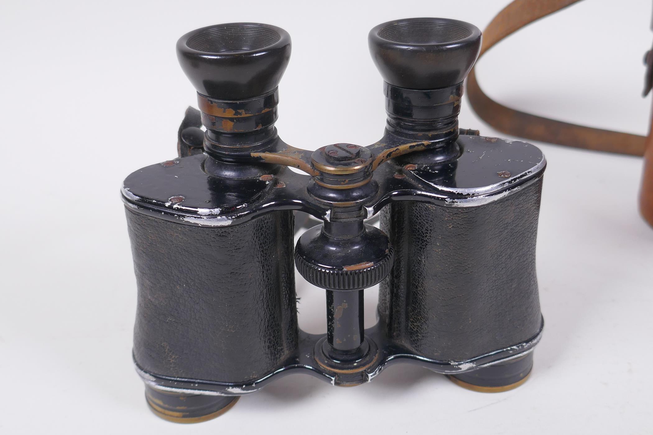 A pair of WWI binoculars with leather case, and a British Army WWI Verners Mk. VII marching - Image 7 of 7